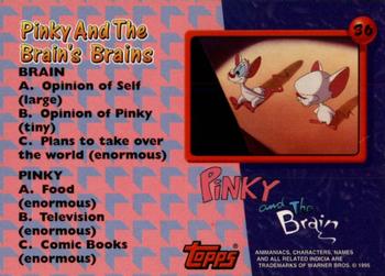 1995 Topps Animaniacs #36 Pinky And The Brain's Brains Back