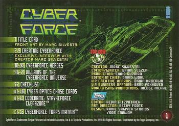 1995 Topps Cyber Force All-Chromium #1 Cyberforce [Title card] Back