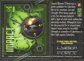 1995 Topps Cyber Force All-Chromium #15 Impact Back