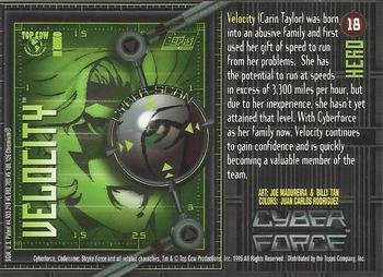 1995 Topps Cyber Force All-Chromium #18 Velocity Back