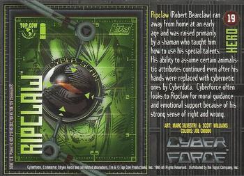 1995 Topps Cyber Force All-Chromium #19 Ripclaw Back