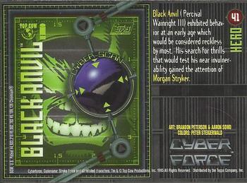 1995 Topps Cyber Force All-Chromium #41 Black Anvil Back