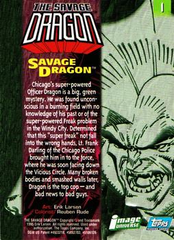 1995 Topps Finest Image Universe #1 Savage Dragon Back