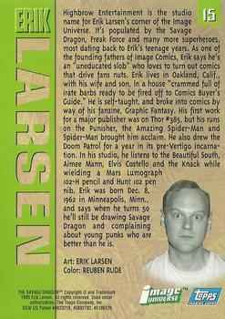 1995 Topps Finest Image Universe #15 Erik Larsen Back