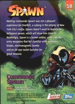 1995 Topps Finest Image Universe #58 Commando Spawn Back