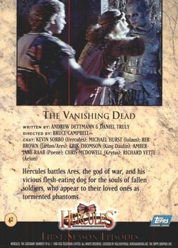 1996 Topps Hercules The Legendary Journeys #42 The Vanishing Dead Back