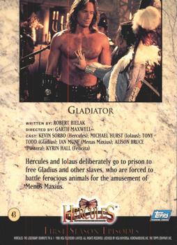 1996 Topps Hercules The Legendary Journeys #43 Gladiator Back