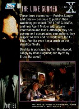 1996 Topps The X-Files Season Two #8 The Lone Gunmen Back