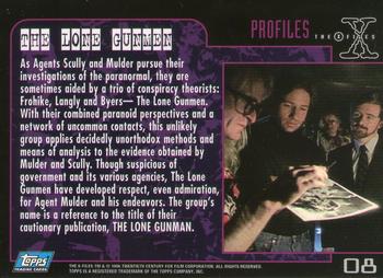 1996 Topps The X-Files Season Three #8 The Lone Gunmen Back