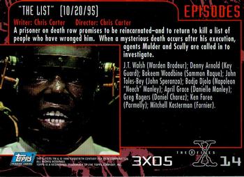 1996 Topps The X-Files Season Three #14 3X05 The List Back