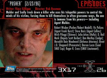 1996 Topps The X-Files Season Three #26 3X17 Pusher Back