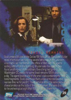 1998 Topps The X-Files: Fight the Future #29 Fossil Remains Back