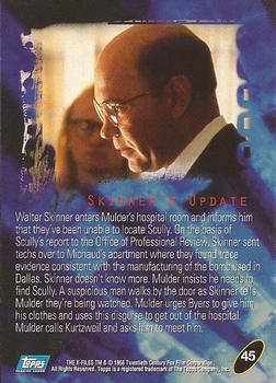 1998 Topps The X-Files: Fight the Future #45 Skinner's Update Back