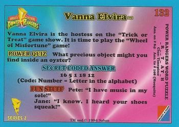 1994 Collect-A-Card Mighty Morphin Power Rangers Series 2 Retail #132 Vanna Elvira Back