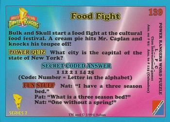 1994 Collect-A-Card Mighty Morphin Power Rangers Series 2 Retail #139 Food Fight Back