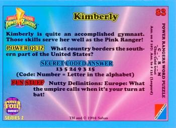 1994 Collect-A-Card Mighty Morphin Power Rangers Series 2 Retail - Power Foil #83 Kimberly Back