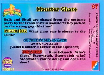 1994 Collect-A-Card Mighty Morphin Power Rangers Series 2 Retail - Power Foil #87 Monster Chase Back