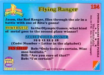 1994 Collect-A-Card Mighty Morphin Power Rangers Series 2 Retail - Power Foil #124 Flying Ranger Back
