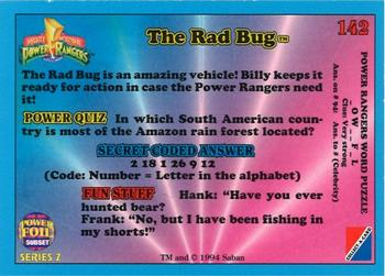 1994 Collect-A-Card Mighty Morphin Power Rangers Series 2 Retail - Power Foil #142 The Rad Bug Back