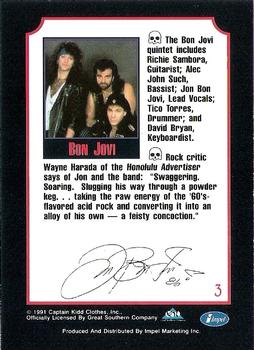 1991 Impel Mega Metal #3 Bon Jovi Back