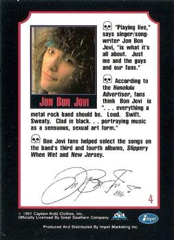 1991 Impel Mega Metal #4 Jon Bon Jovi Back