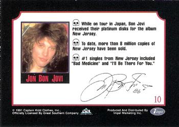 1991 Impel Mega Metal #10 Bon Jovi Back