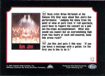 1991 Impel Mega Metal #12 Bon Jovi Back