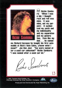 1991 Impel Mega Metal #13 Richie Sambora Back