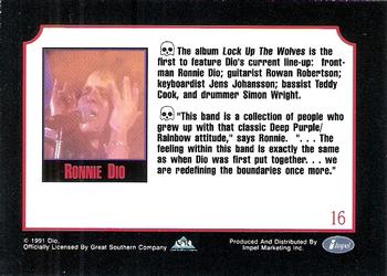 1991 Impel Mega Metal #16 Ronnie Dio Back