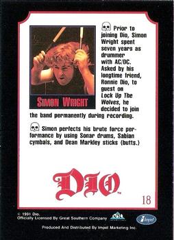 1991 Impel Mega Metal #18 Simon Wright Back