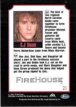 1991 Impel Mega Metal #21 FireHouse Back
