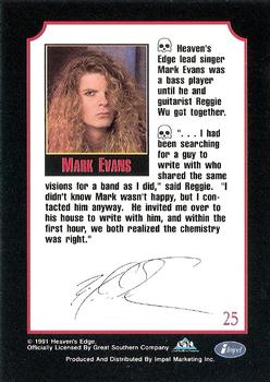 1991 Impel Mega Metal #25 Mark Evans Back