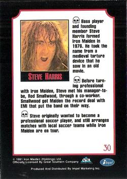 1991 Impel Mega Metal #30 Steve Harris Back
