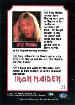 1991 Impel Mega Metal #31 Dave Murray Back
