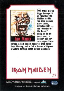 1991 Impel Mega Metal #37 Iron Maiden Back