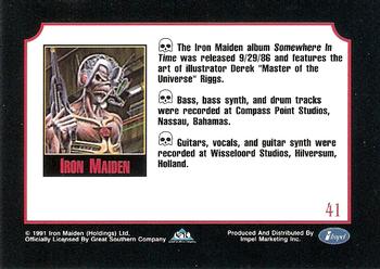 1991 Impel Mega Metal #41 Iron Maiden Back