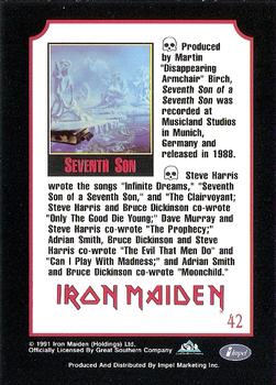 1991 Impel Mega Metal #42 Iron Maiden Back