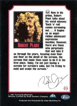 1991 Impel Mega Metal #49 Robert Plant Back