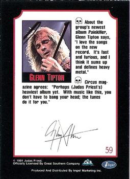 1991 Impel Mega Metal #59 Glenn Tipton Back