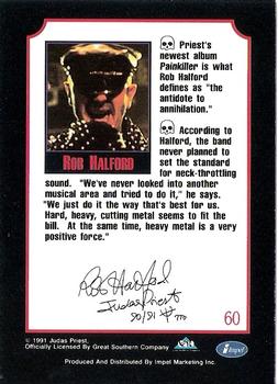 1991 Impel Mega Metal #60 Rob Halford Back