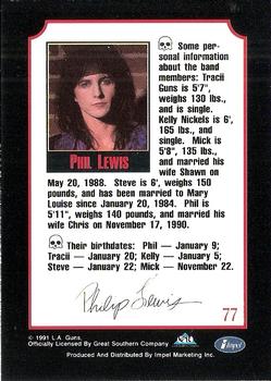 1991 Impel Mega Metal #77 Phil Lewis Back