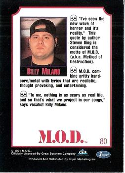 1991 Impel Mega Metal #80 Billy Milano Back