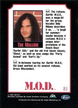 1991 Impel Mega Metal #81 Tim Mallone Back