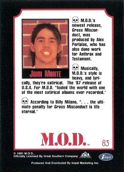 1991 Impel Mega Metal #83 John Monte Back