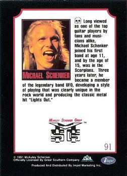 1991 Impel Mega Metal #91 Michael Schenker Back