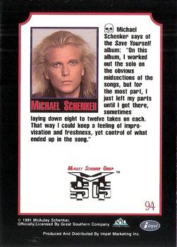 1991 Impel Mega Metal #94 Michael Schenker Back