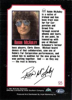 1991 Impel Mega Metal #95 Robin McAuley Back