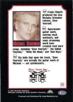 1991 Impel Mega Metal #98 Michael Schenker Back