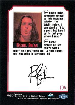 1991 Impel Mega Metal #106 Rachel Bolan Back