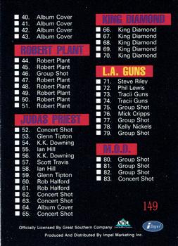 1991 Impel Mega Metal #149 Checklist: 1-83 Back